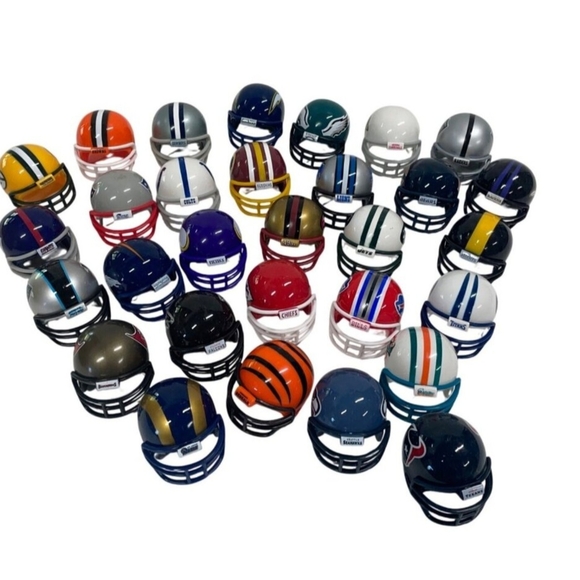 Other - Mighty Helmet Racers Mini NFL Football Helmets 2" Lot 30 Teams Vintage